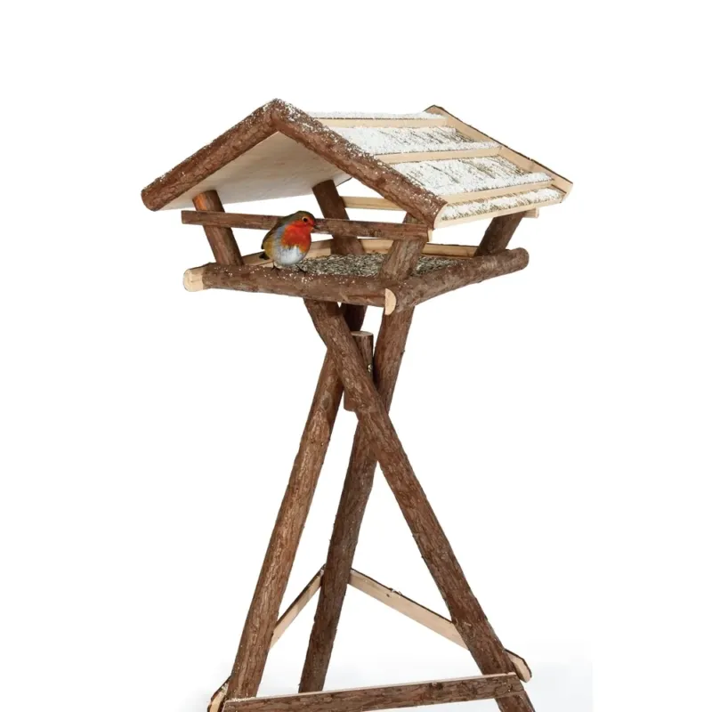 Vogelhaus Naturholz mit Ständer