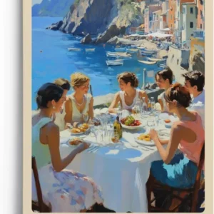 Paul Sinus Leinwandbild 60x90cm Leinwandbild Cinque Terre Italien mediterrane Küstenlandschaft malerische Dörfer Sommerstimmung Meeresblick