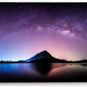 Paul Sinus Wandbild 120x80cm Berg See Nacht Milchstraße Sternenhimmel Sterne