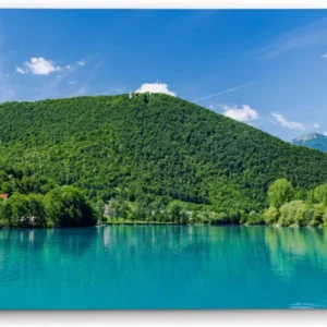 Paul Sinus Wandbild 120x80cm Slowenien Modrej See Berge Natur Grün blauer Himmel