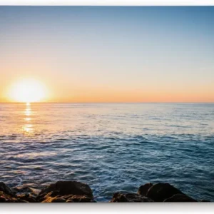 Paul Sinus Wandbild 120x80cm Sonnenuntergang Horizont Ozean Meer Abendröte