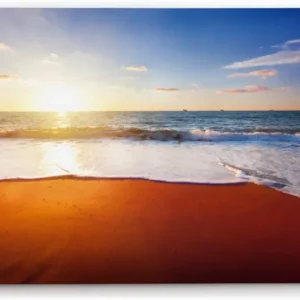 Paul Sinus Wandbild 120x80cm Strand Meer Horizont Sonnenuntergang Himmel Sonne