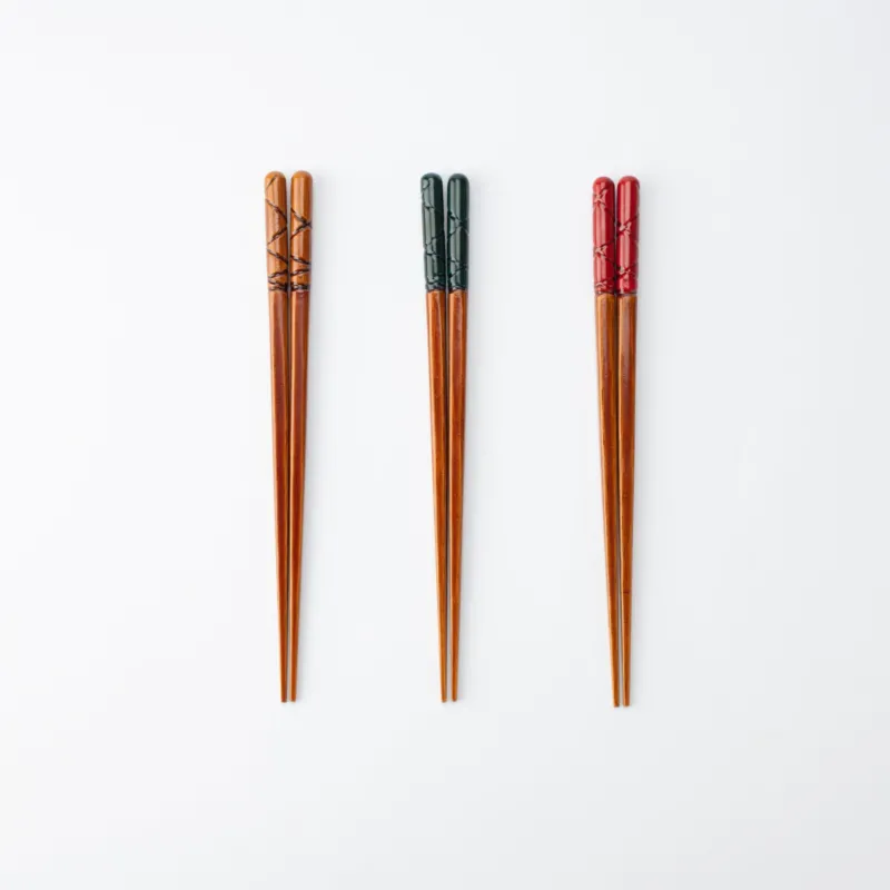 Yamachiku Tortoiseshell Pattern Lacquered Bamboo Chopsticks 23 cm (9.1 in) - MUSUBI KILN - Quality Japanese Tableware and Gift